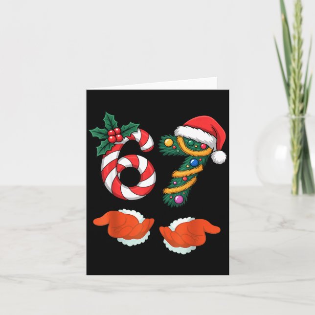 Viral 67 Candy Canes Christmas Tree With Hand Holi Card (Front)