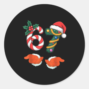 Viral 67 Candy Canes Christmas Tree With Hand Holi Classic Round Sticker