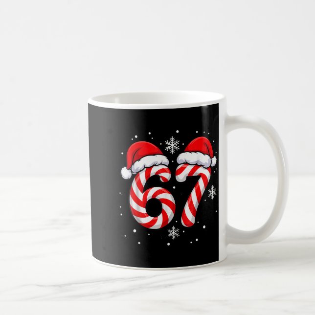 Viral 67 Candy Canes Santa Holiday Kids Humor  Coffee Mug (Right)