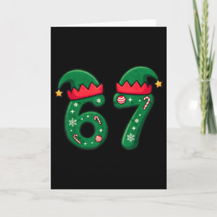 Viral 67 Christmas Elf Hat 6 7 Trend Meme Six Seve Card