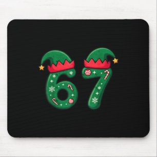 Viral 67 Christmas Elf Hat 6 7 Trend Meme Six Seve Mouse Mat