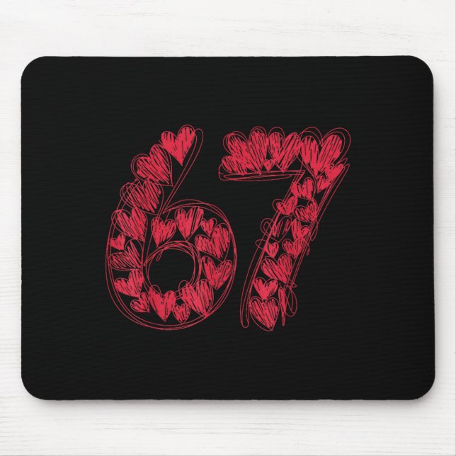 Viral 67 Hand-drawn Hearts Valentine's Day Cute Te Mouse Mat (Front)