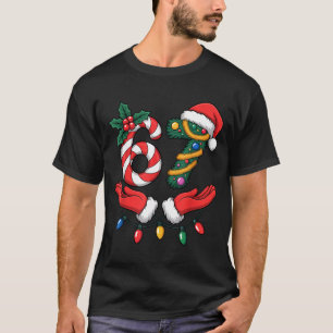 Viral 67 Hands Gesture Candy Canes Santa Holiday K T-Shirt
