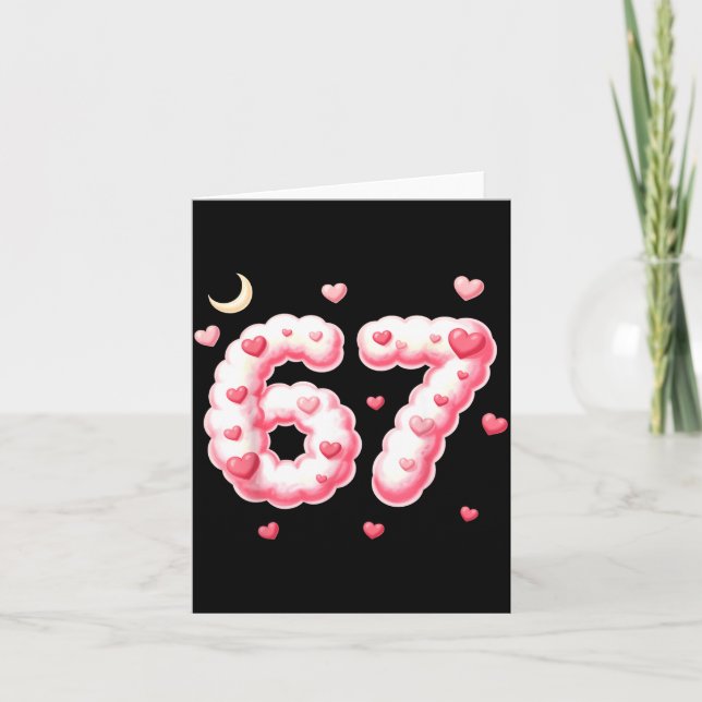 Viral 67 Kawaii Hearts Valentine's Day Girls Humor Card (Front)