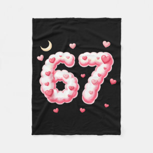 Viral 67 Kawaii Hearts Valentine's Day Girls Humor Fleece Blanket