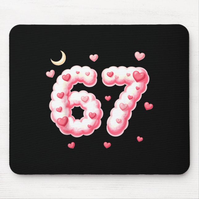 Viral 67 Kawaii Hearts Valentine's Day Girls Humor Mouse Mat (Front)