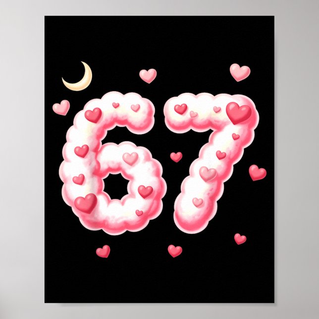 Viral 67 Kawaii Hearts Valentine's Day Girls Humor Poster (Front)