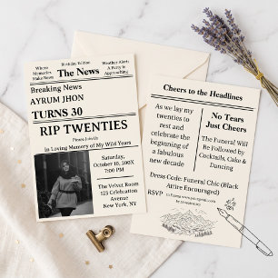 Viral Aesthetic Modern Newspaper Theme Wedding Invitation