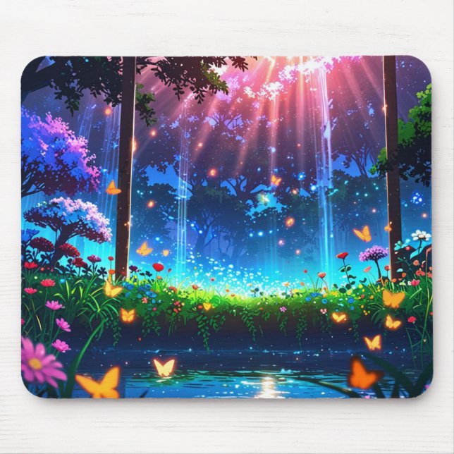 Viral anime nature wallpaper in 4K quality Mouse Mat (Front)