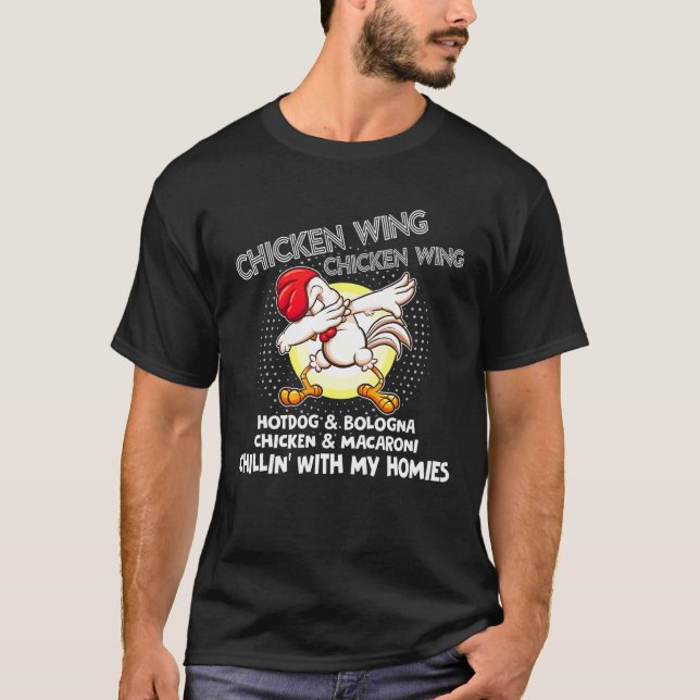 Viral Chicken Wing Chicken Wing Hot Dog Bologna So T-Shirt (Front)