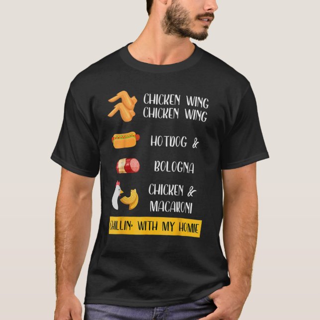 Viral Chicken Wing Chicken Wing Hot Dog Bologna So T-Shirt (Front)