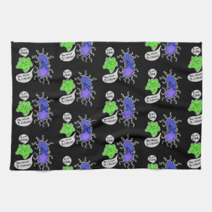 Viral Microbes Tea Towel