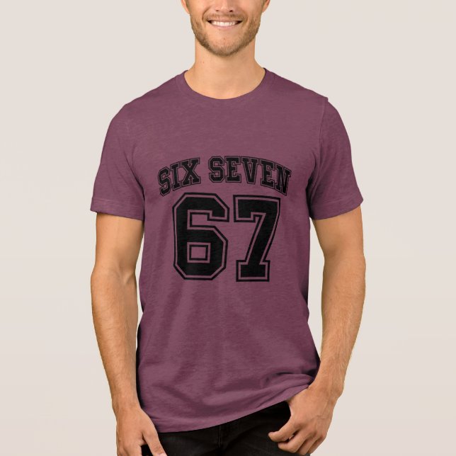 Viral Six Seven (67) Meme  Tri-Blend Shirt (Front)