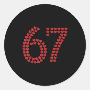 Viral Six Seven Love 67 Hearts Valentines Day Clic Classic Round Sticker