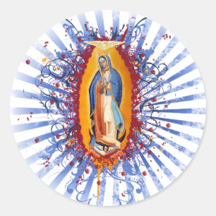 Virgen de Guadalupe Classic Round Sticker