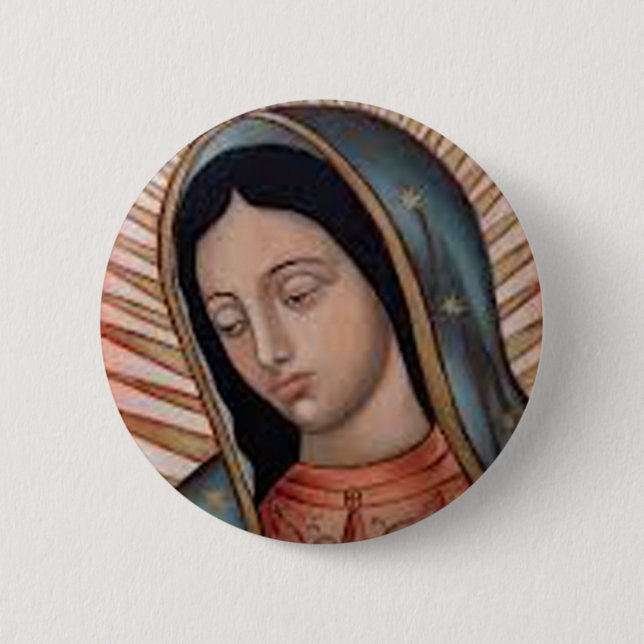 VIRGEN DE GUADALUPE COLECTION 6 CM ROUND BADGE (Front)