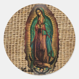 VIRGEN DE GUADALUPE COLOR CUSTOMIZABLE PRODUCTS CLASSIC ROUND STICKER