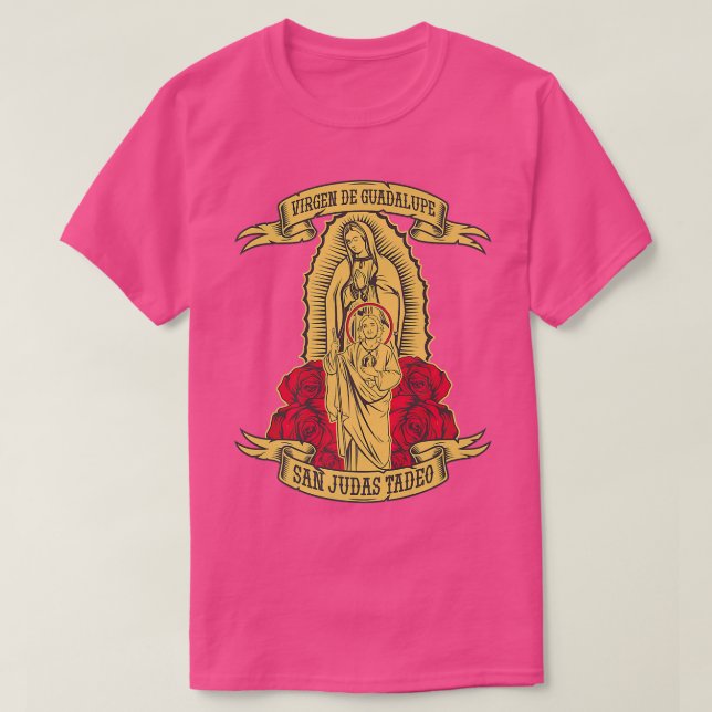 Virgen de Guadalupe con San Judas Tadeo  T-Shirt (Design Front)