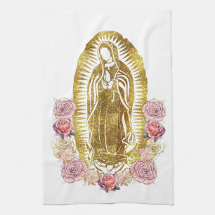 Virgen De Guadalupe custom  Tea Towel