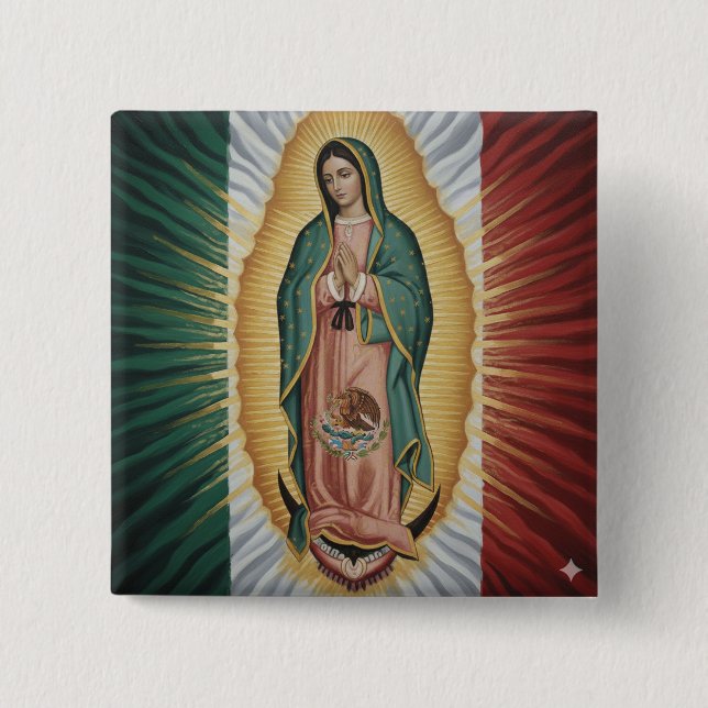Virgen de Guadalupe - Mexico 15 Cm Square Badge (Front)