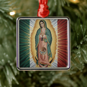 Virgen de Guadalupe - Mexico Metal Tree Decoration