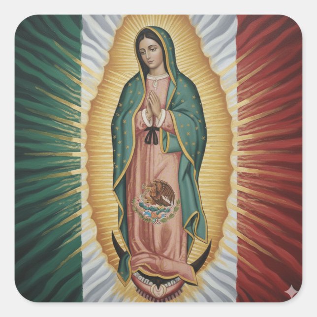 Virgen de Guadalupe - Mexico Square Sticker (Front)