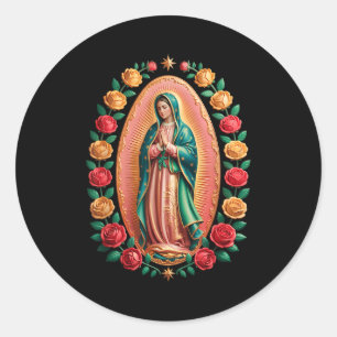 Virgen De Guadalupe Saint Mary Christian Religious Classic Round Sticker