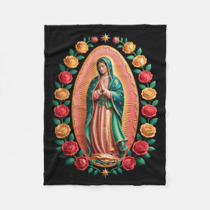 Virgen De Guadalupe Saint Mary Christian Religious Fleece Blanket