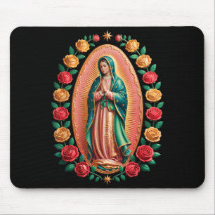 Virgen De Guadalupe Saint Mary Christian Religious Mouse Mat
