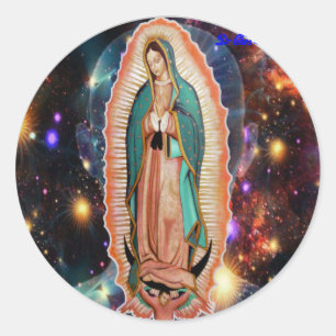 VIRGEN DE GUADALUPE UNIVERSO  CUSTOMIZABLES CLASSIC ROUND STICKER