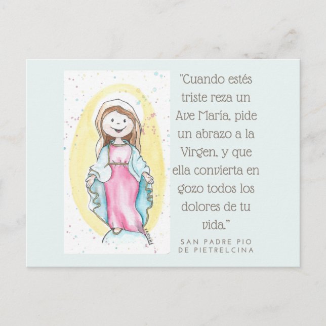 Virgen María Holiday Postcard (Front)