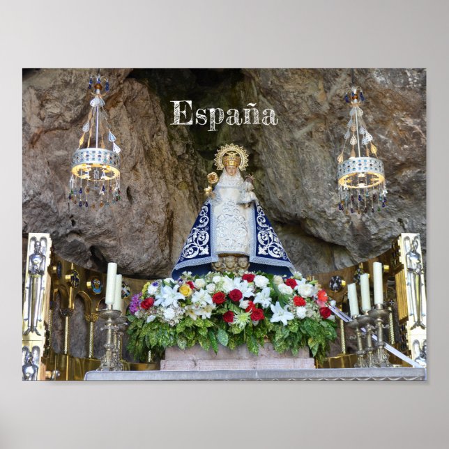 Virgen poster of Covadonga in Asturias, Spain (Front)
