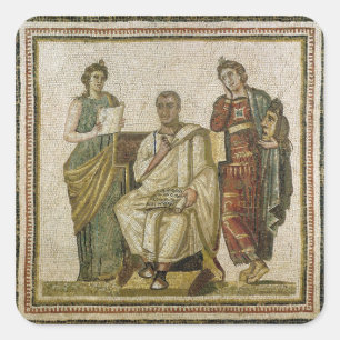 Virgil  and the Muses, from Sousse Square Sticker