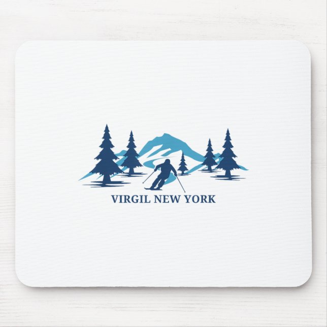 Virgil New York Ski Resort Skiing Skier _1  Mouse Mat (Front)
