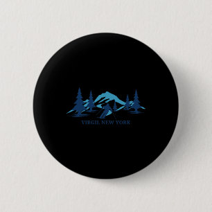 Virgil New York Ski Resort Skiing Skier  6 Cm Round Badge