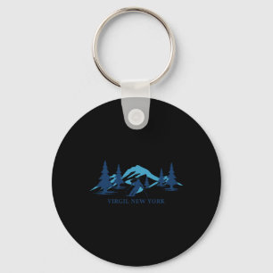 Virgil New York Ski Resort Skiing Skier  Key Ring