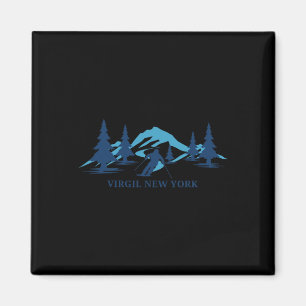 Virgil New York Ski Resort Skiing Skier Magnet