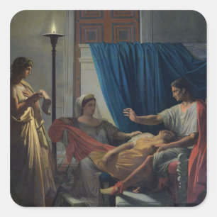 Virgil Reading the Aeneid Square Sticker