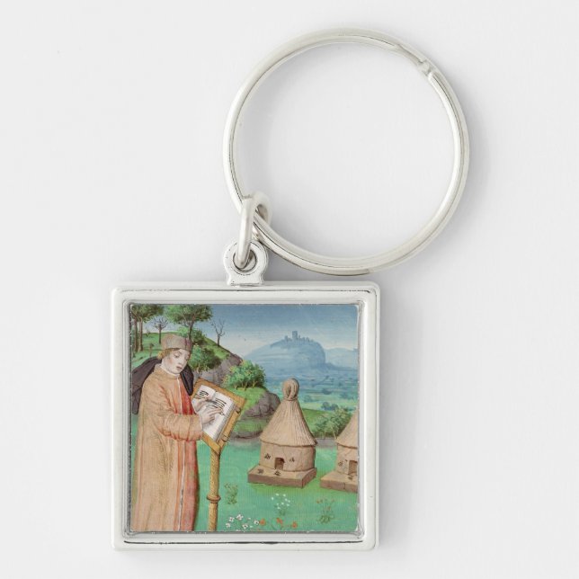 Virgil  writing the Life of Bees Key Ring (Front)