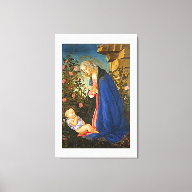 VIRGIN ADORING SLEEPING CHRIST CHILD  CANVAS PRINT (Front)