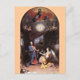 VIRGIN AND ANNUNCIATION ANGEL POSTCARD
