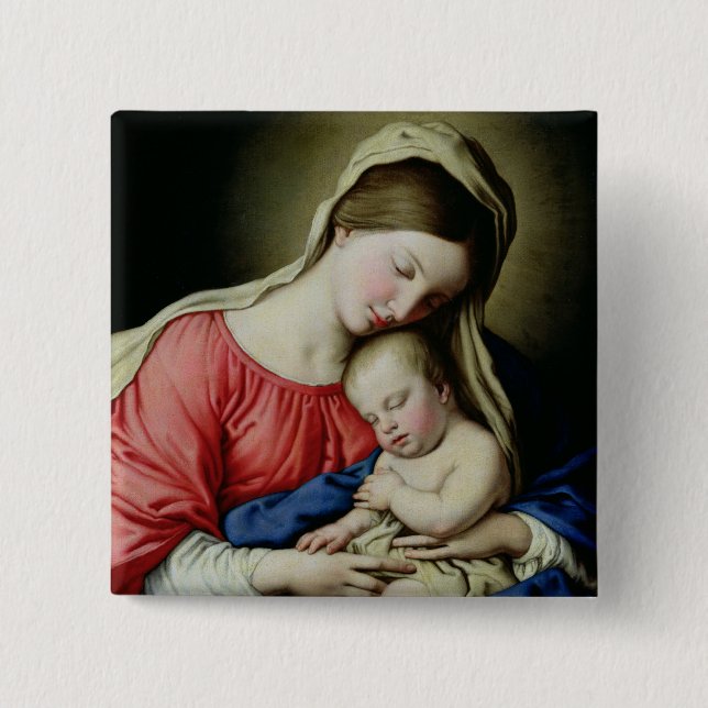 Virgin and Child 15 Cm Square Badge (Front)