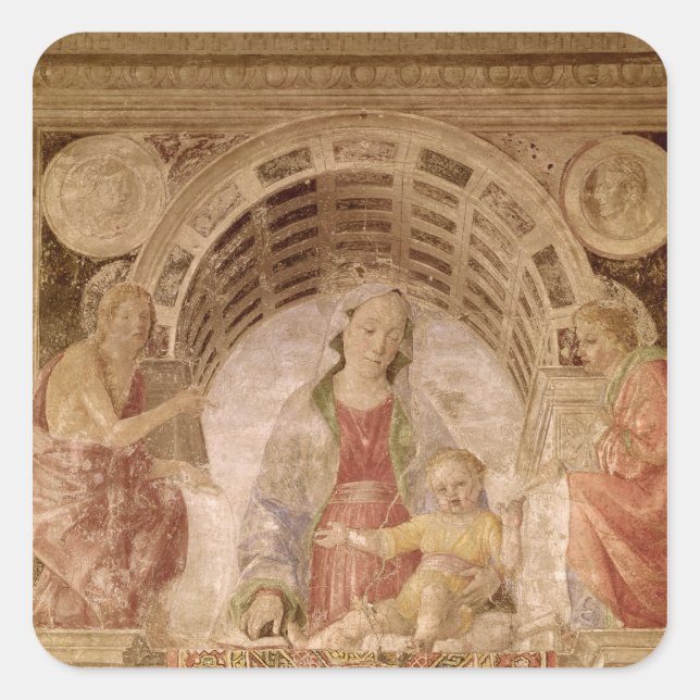 Virgin and Child 2 Square Sticker (Front)