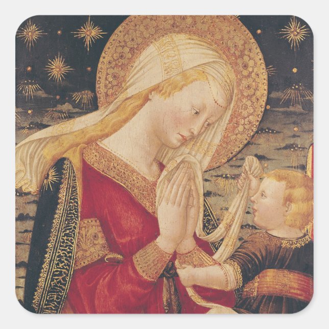 Virgin and Child 2 Square Sticker (Front)