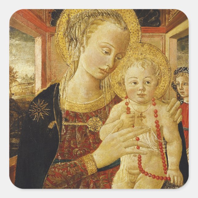 Virgin and Child 2 Square Sticker (Front)