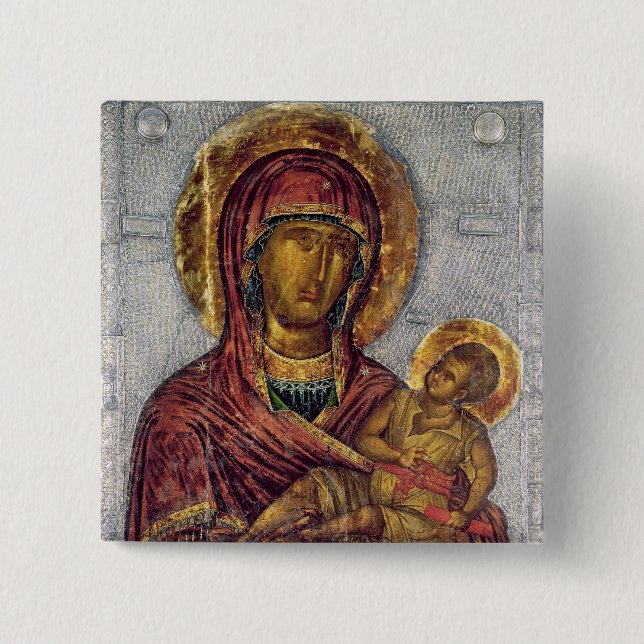 Virgin and Child 3 15 Cm Square Badge (Front)