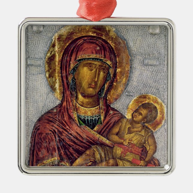Virgin and Child 3 Metal Tree Decoration (Front)