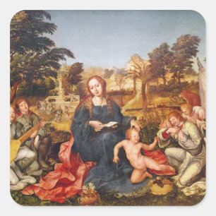 Virgin and Child and angels, 1536-38 Square Sticker