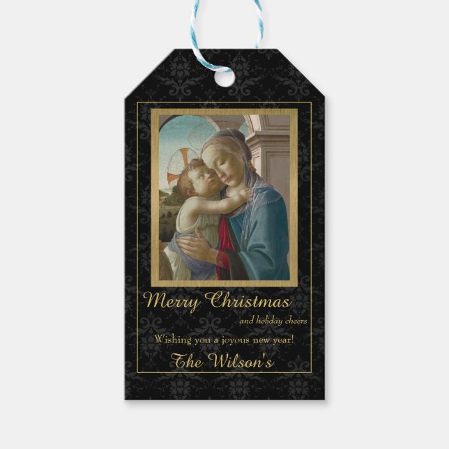 Virgin and Child Botticelli Gift Tags (Front)