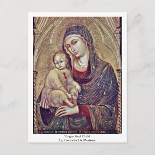 Virgin And Child By Barnaba Da Modena Postcard
